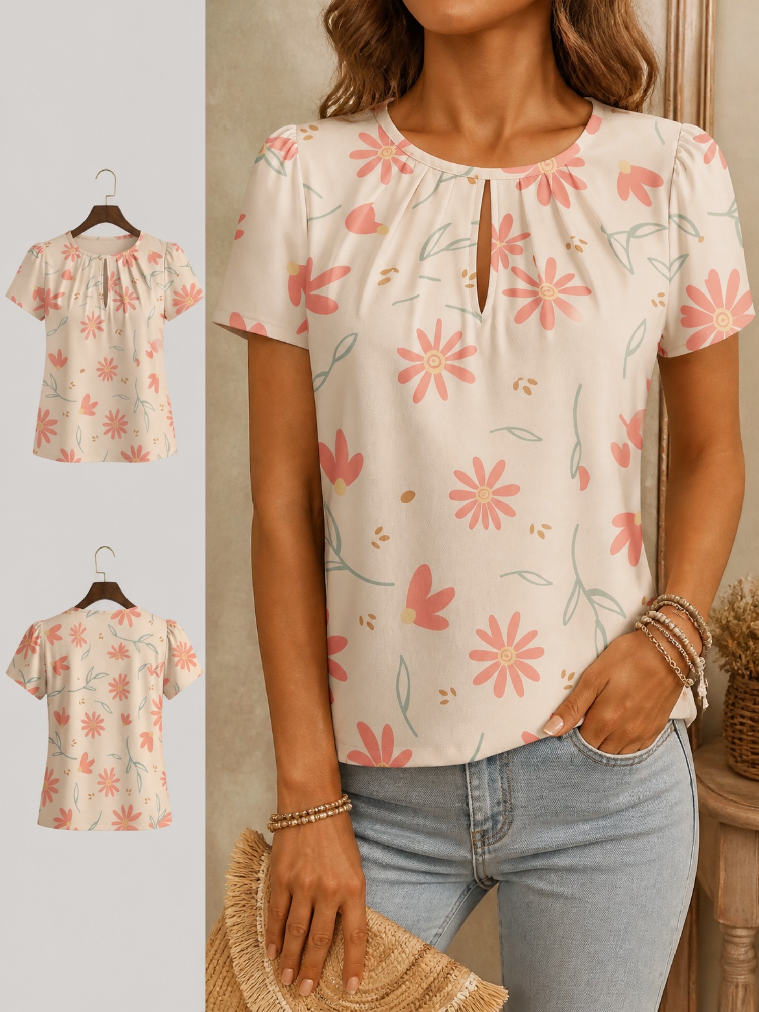 Resort Shirt Floral - Nuova T-shirt Elegante da Donna 2026