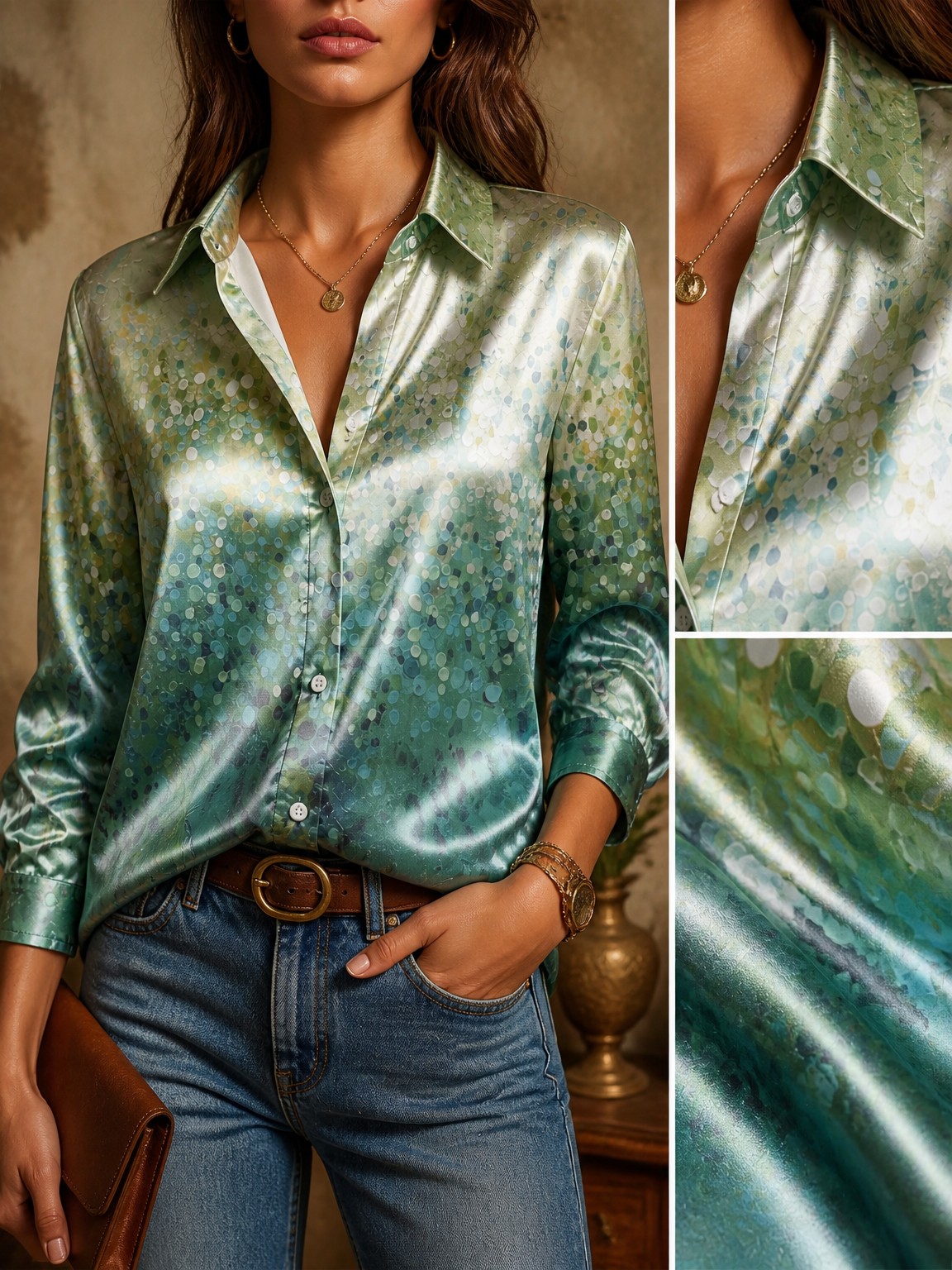 Resort Shirt Floral - Cardigan da Donna a Maniche Lunghe