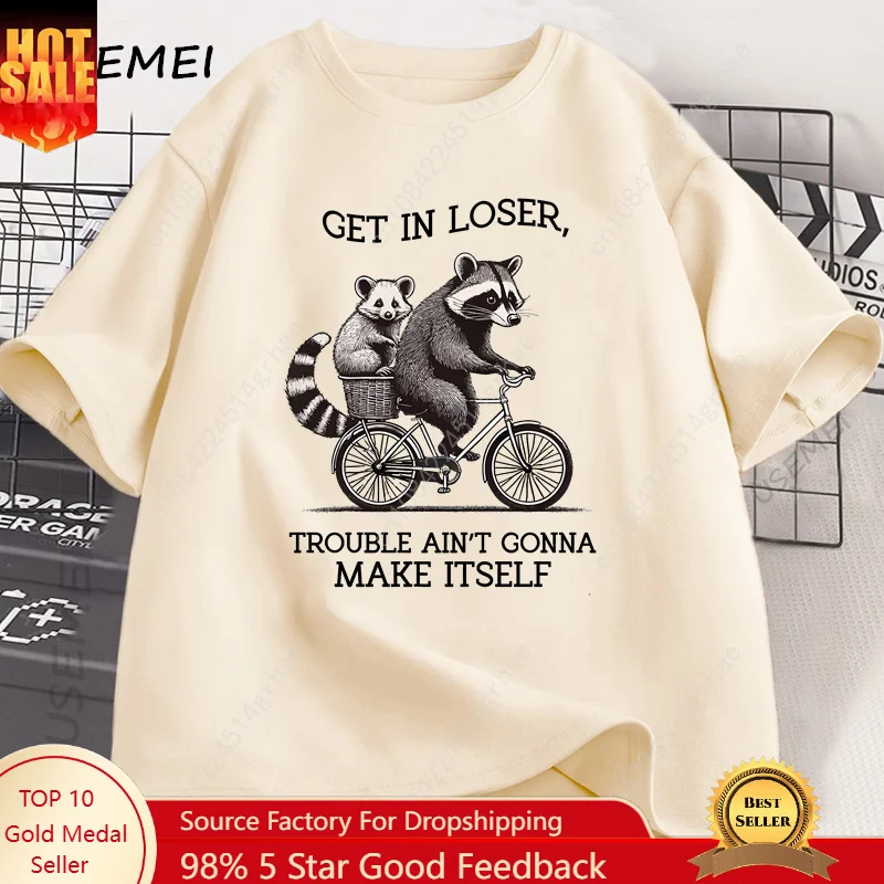 Tee Graphic Print - Maglietta 'Get in Loser' con Grafica