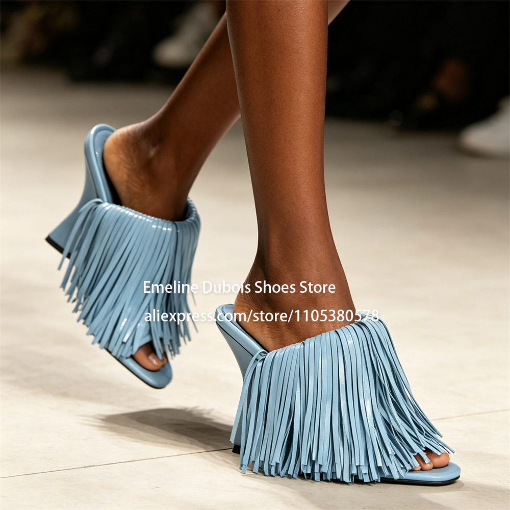 Casual Sandal Leather - Sandali con zeppa in pelle verniciata