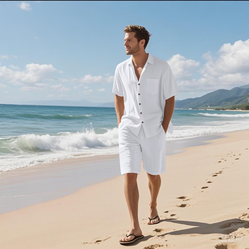 Linen Shirt Breathable - Completo da uomo in lino misto