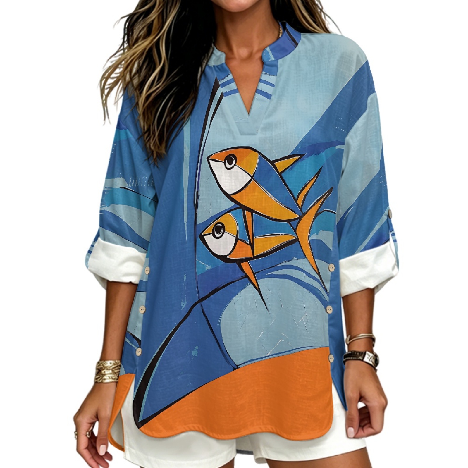Linen Shirt Breathable - INSTANTARTS Camicia da donna in lino