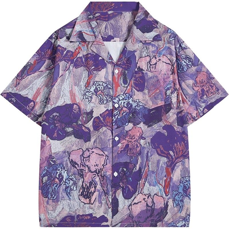 Resort Shirt Floral - Camicia Unisex Vintage con Stampa Floreale