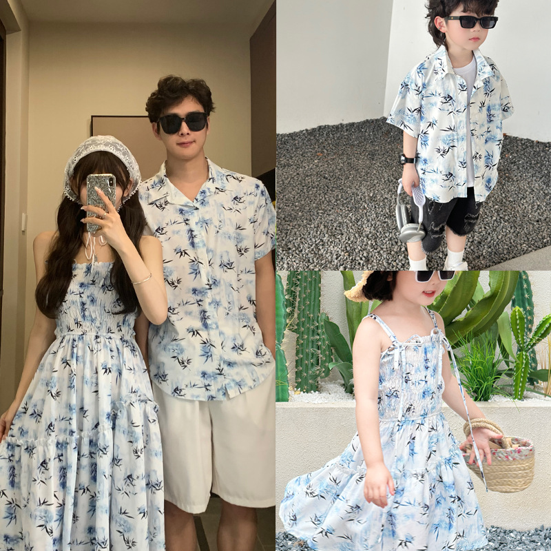 Resort Shirt Floral - Resort coppia Look genitori e bambini