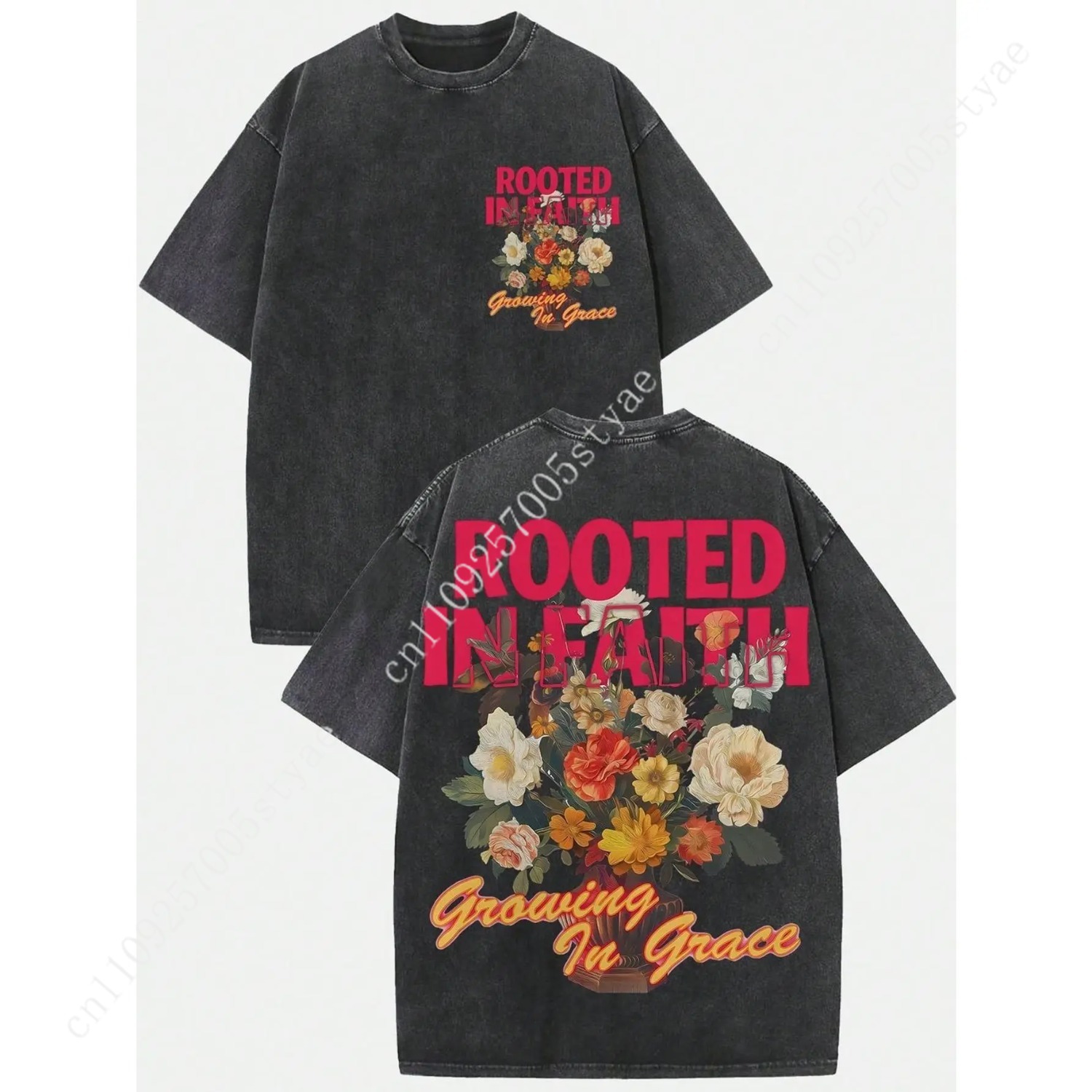 Tee Graphic Print - T-shirt vintage da donna in cotone