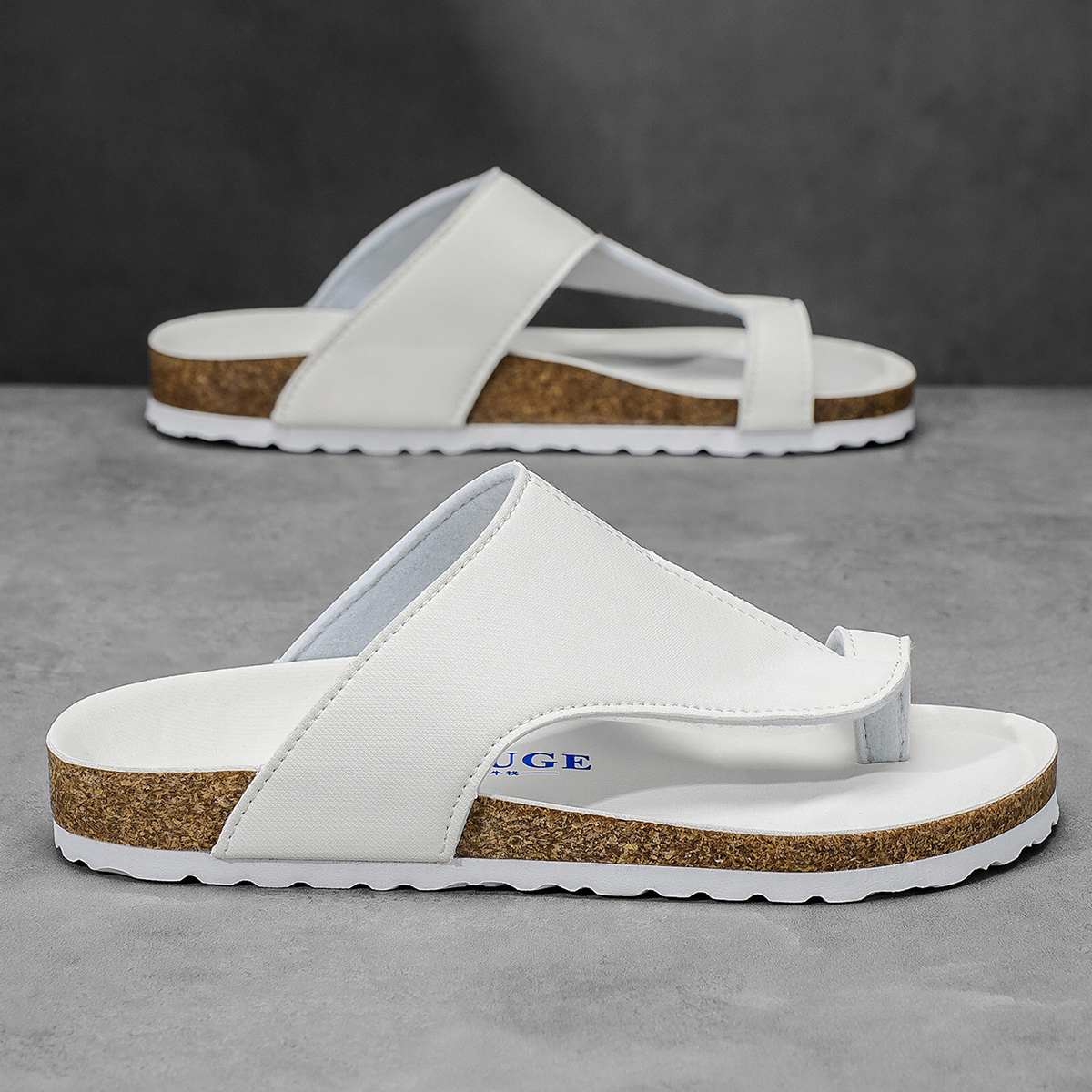 Flip Flop Leather Men - Pantofole in sughero di grandi dimensioni
