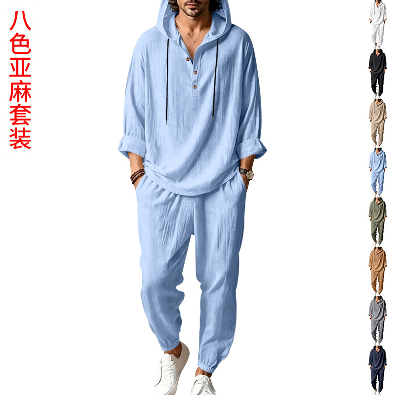 Short Linen Drawstring - Completo Estivo da Uomo in Lino,