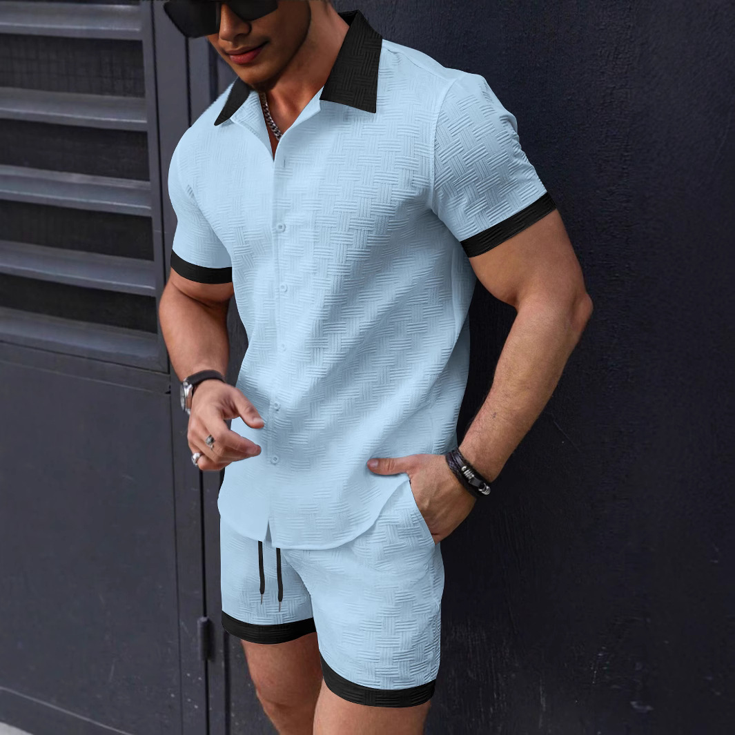 Short Linen Drawstring - Completi coordinati di tendenza da uomo,