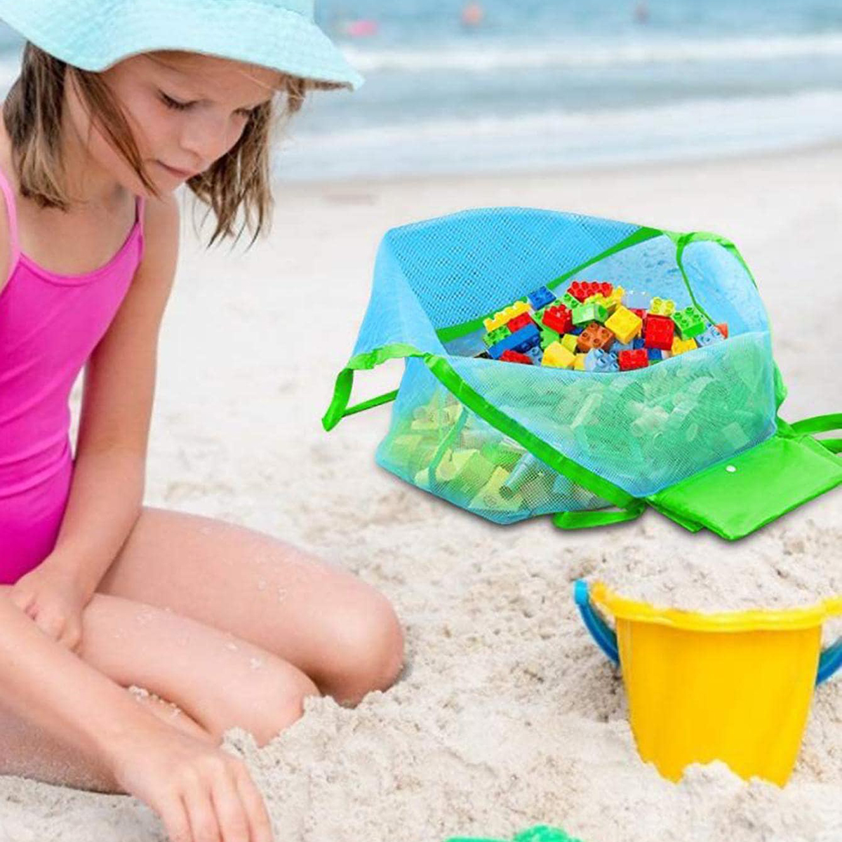 Beach Towel Large - Borsa a rete portatile per bambini,