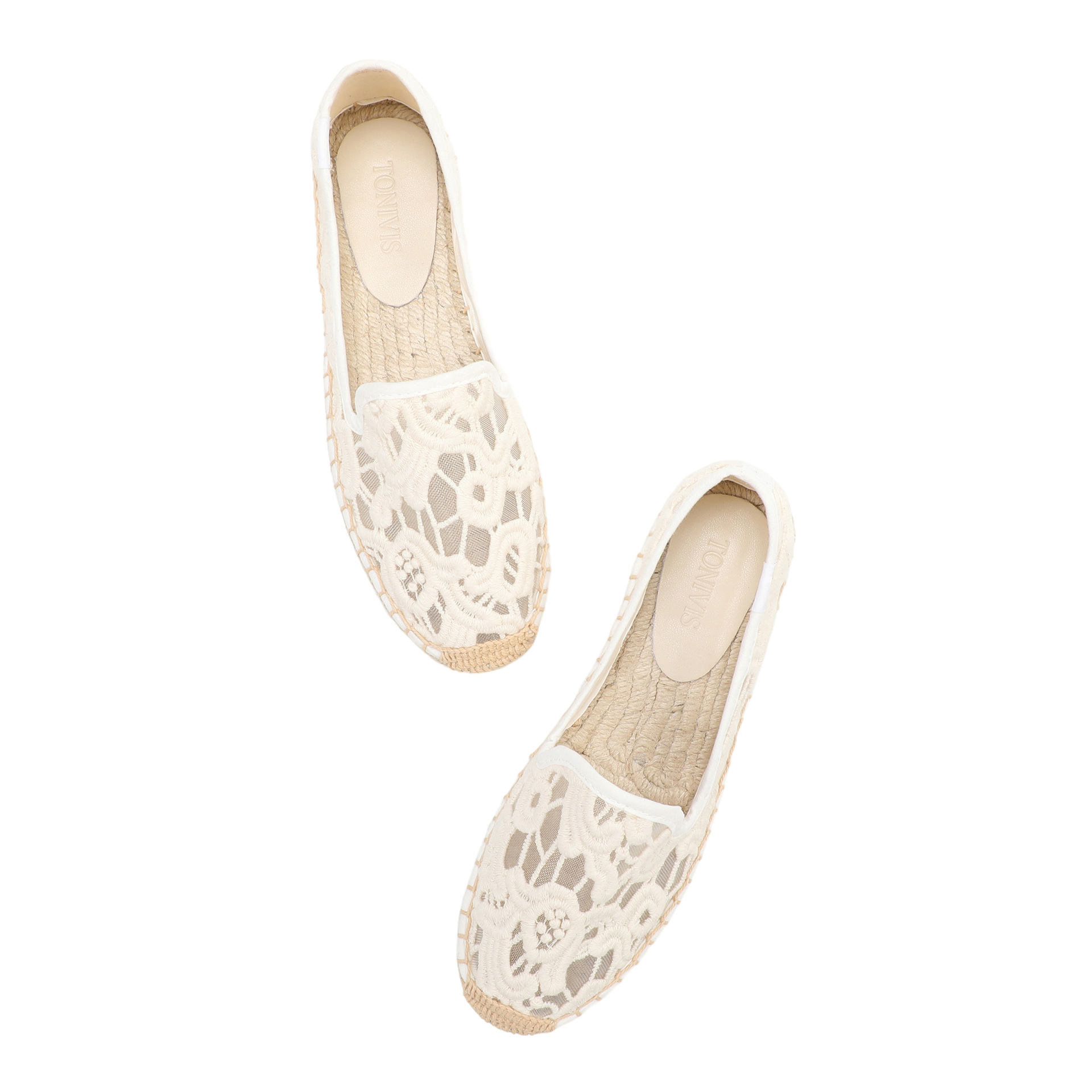 Espadrille Slip On - Espadrillas in pizzo da donna, eleganti