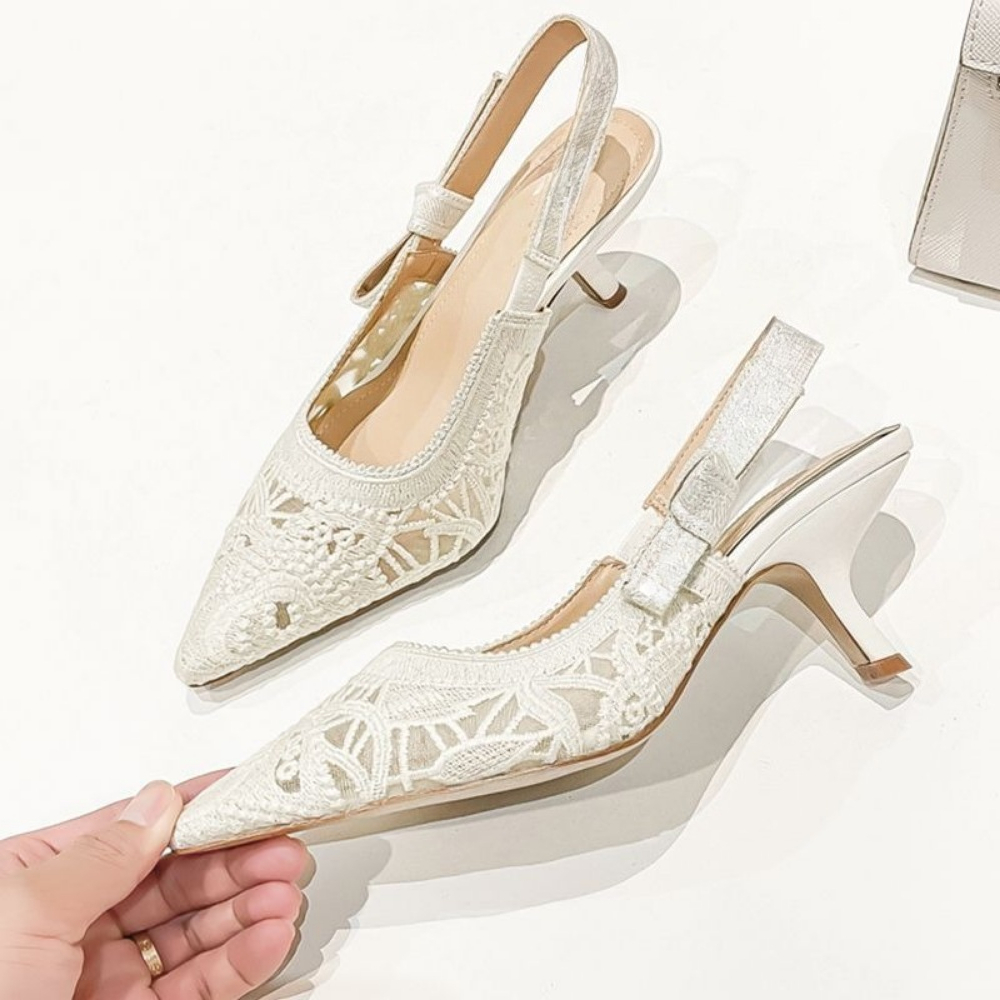 Casual Sandal Leather - Sandali con Tacco Alto in Vera