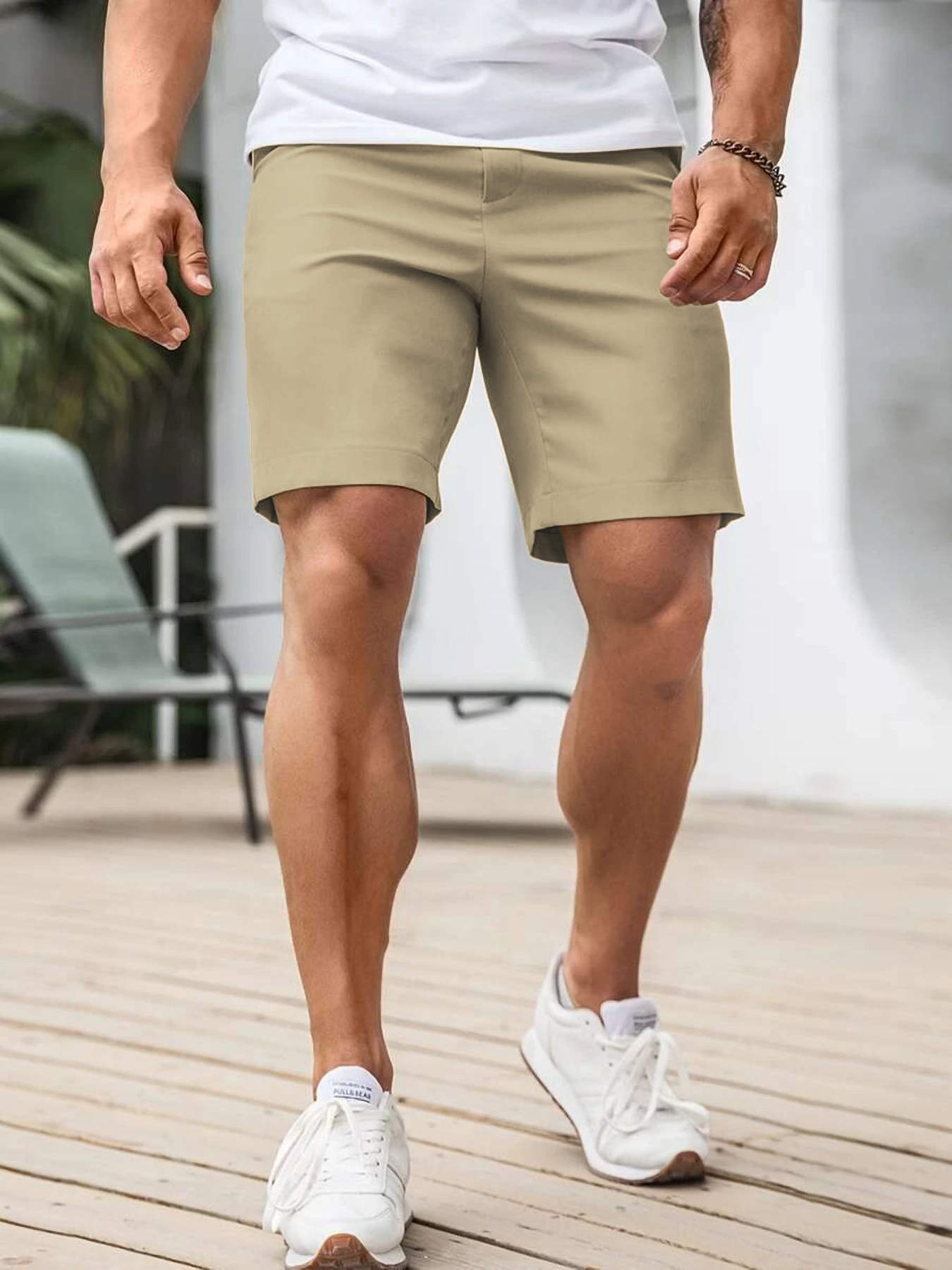 Shorts Chino Slim - Pantaloncini chino da uomo con bordo