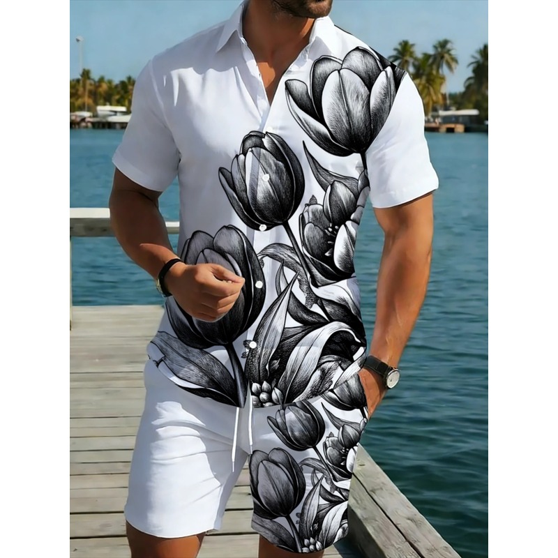 Resort Shirt Floral - Completo da Uomo con Camicia Bianca