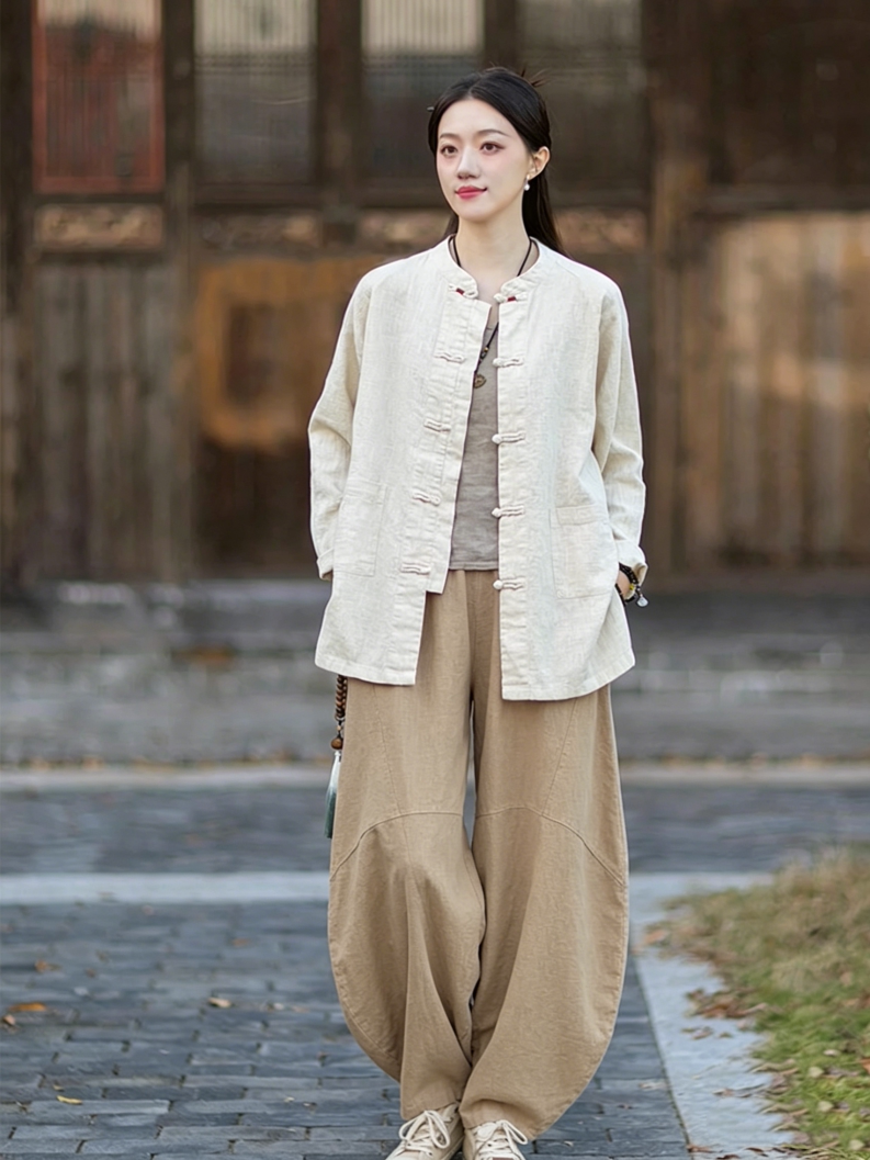 Linen Shirt Breathable - Cardigan in Cotone e Lino da