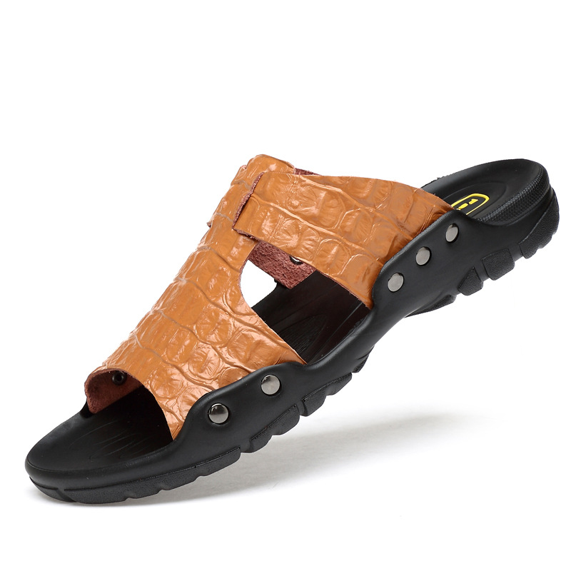 Flip Flop Leather Men - Sandali in pelle Pantofola comoda da