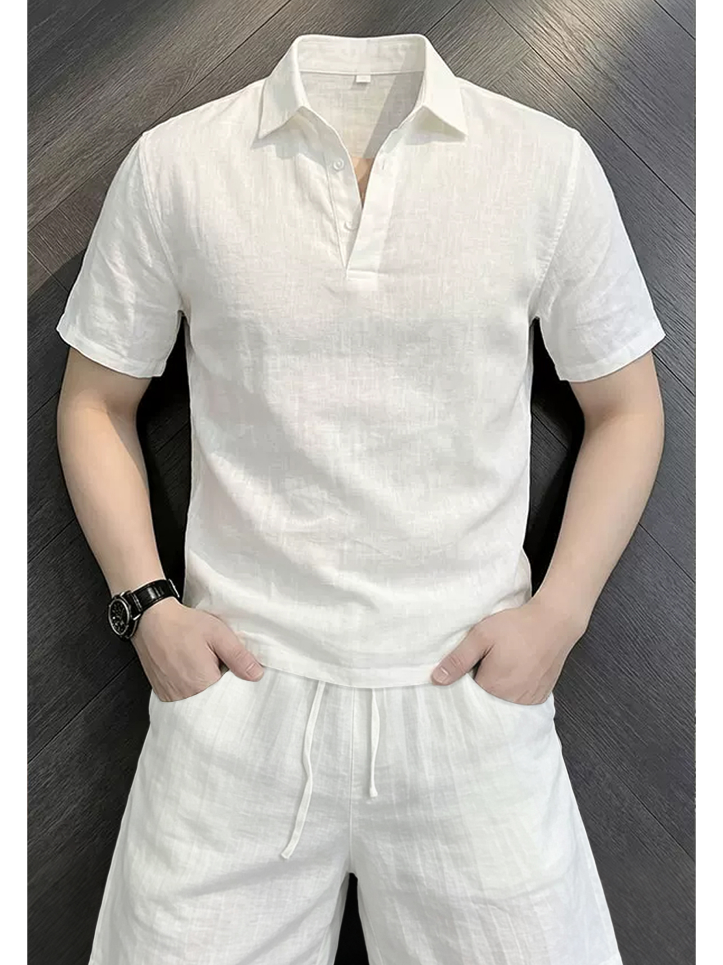 Linen Shirt Breathable - Set Camicia Bianca in Lino a
