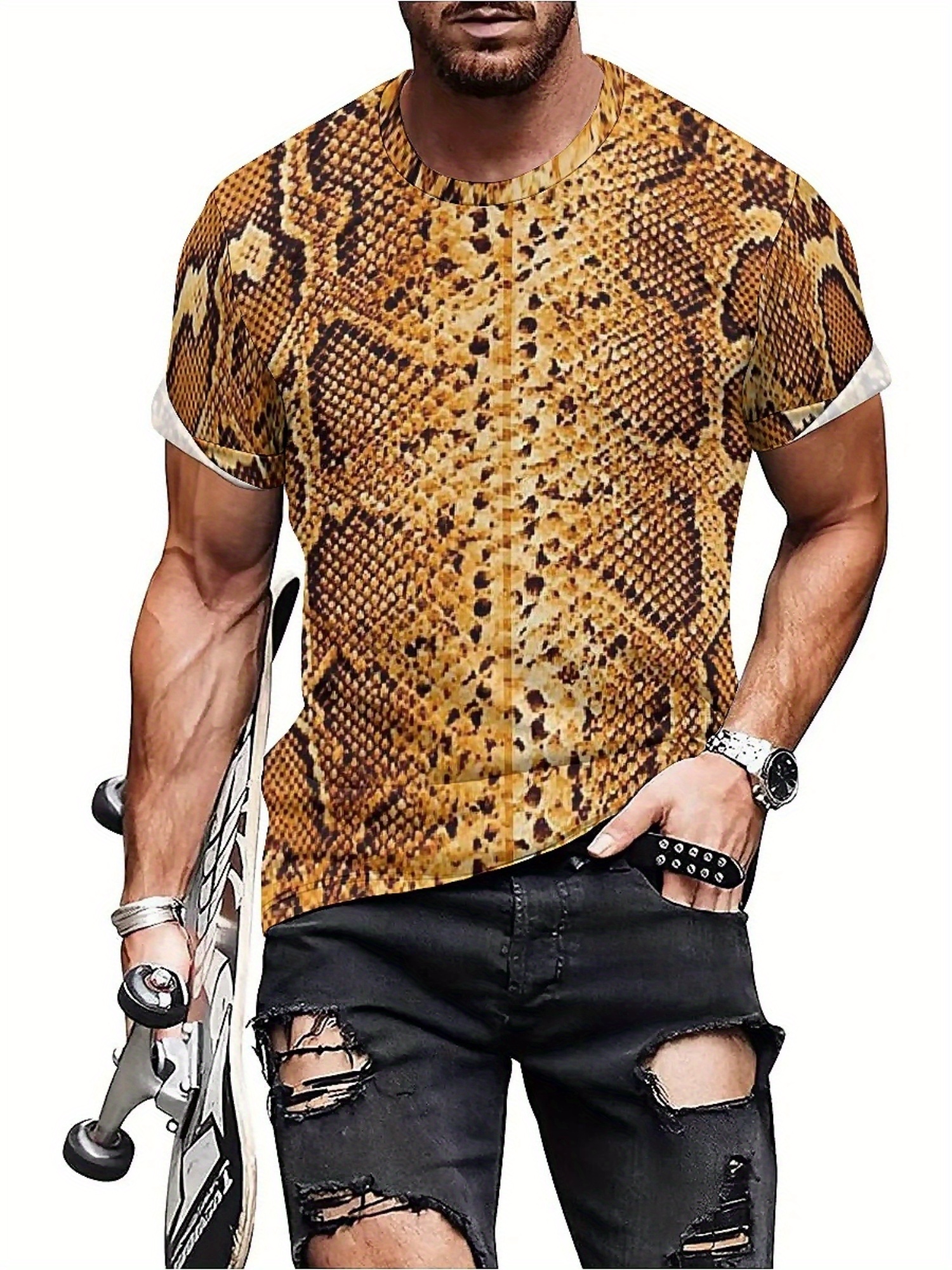 Tee Graphic Print - T-shirt grafica serpente con stampa 3D