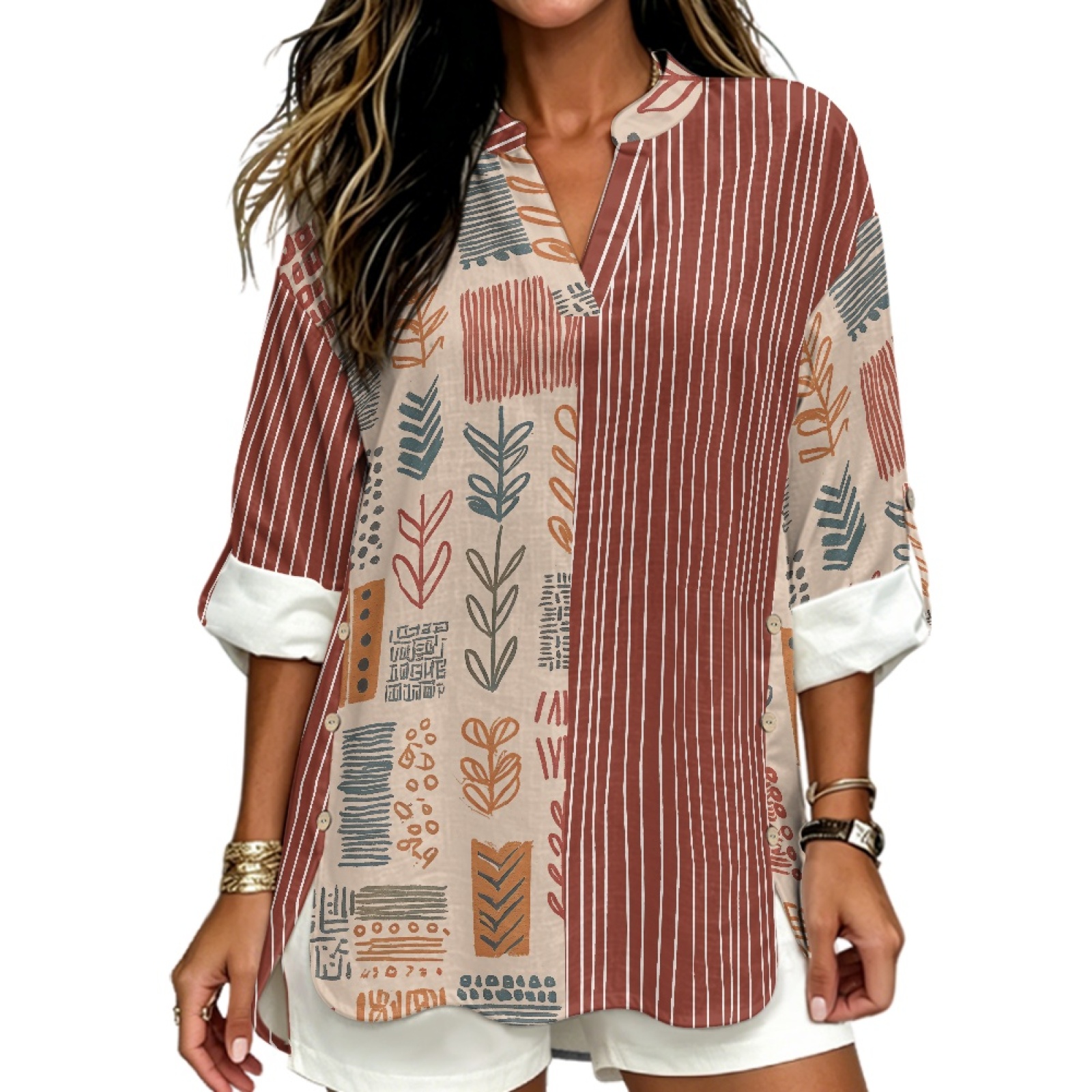 Linen Shirt Breathable - INSTANTARTS Camicia da donna in lino