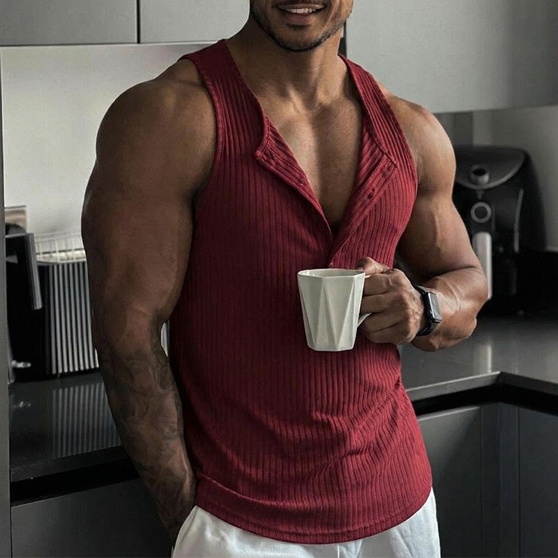 Tank Top Muscle - Top Sportivo Senza Maniche a Collo