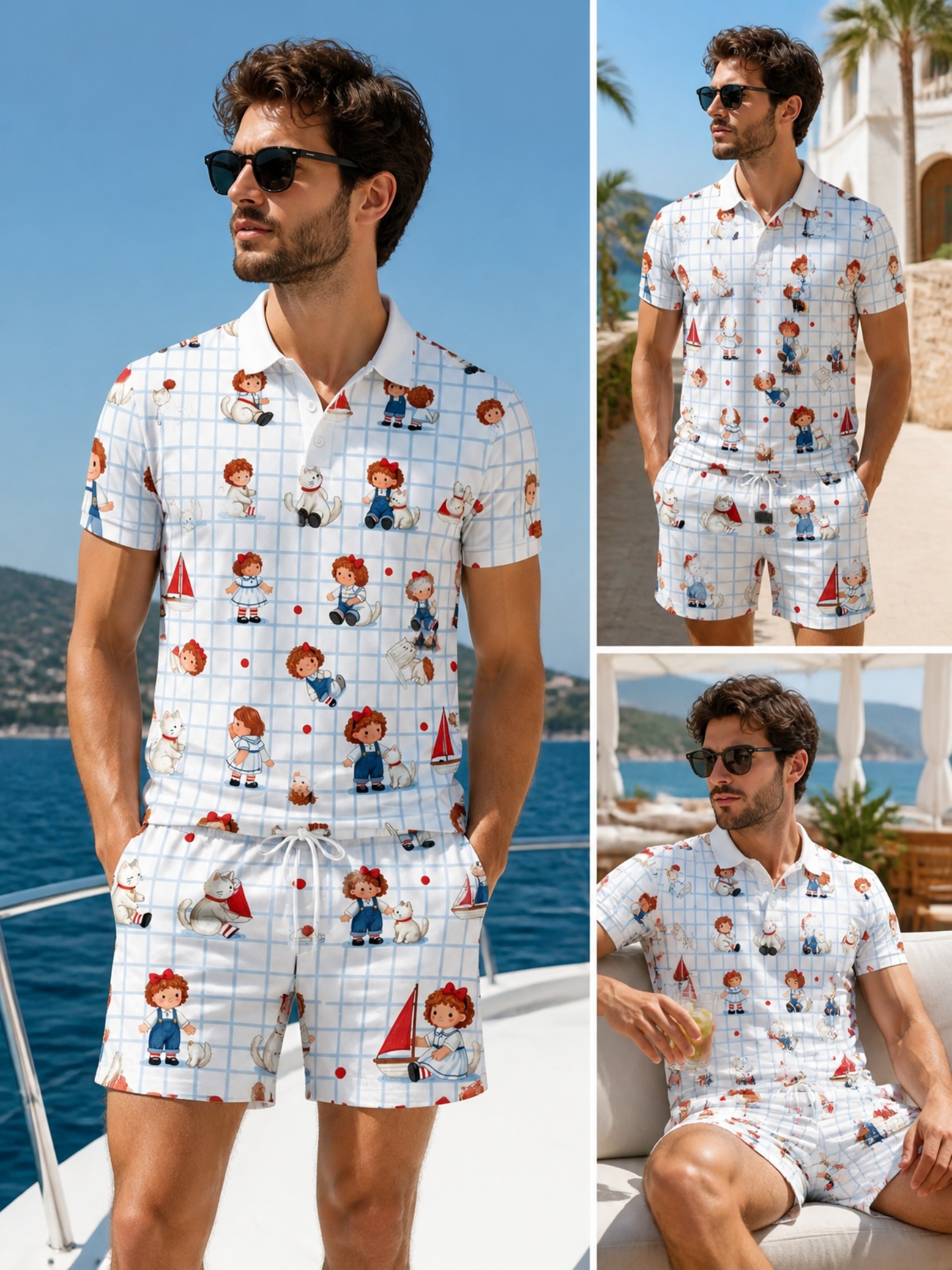 Resort Shirt Floral - Completo da uomo con polo a