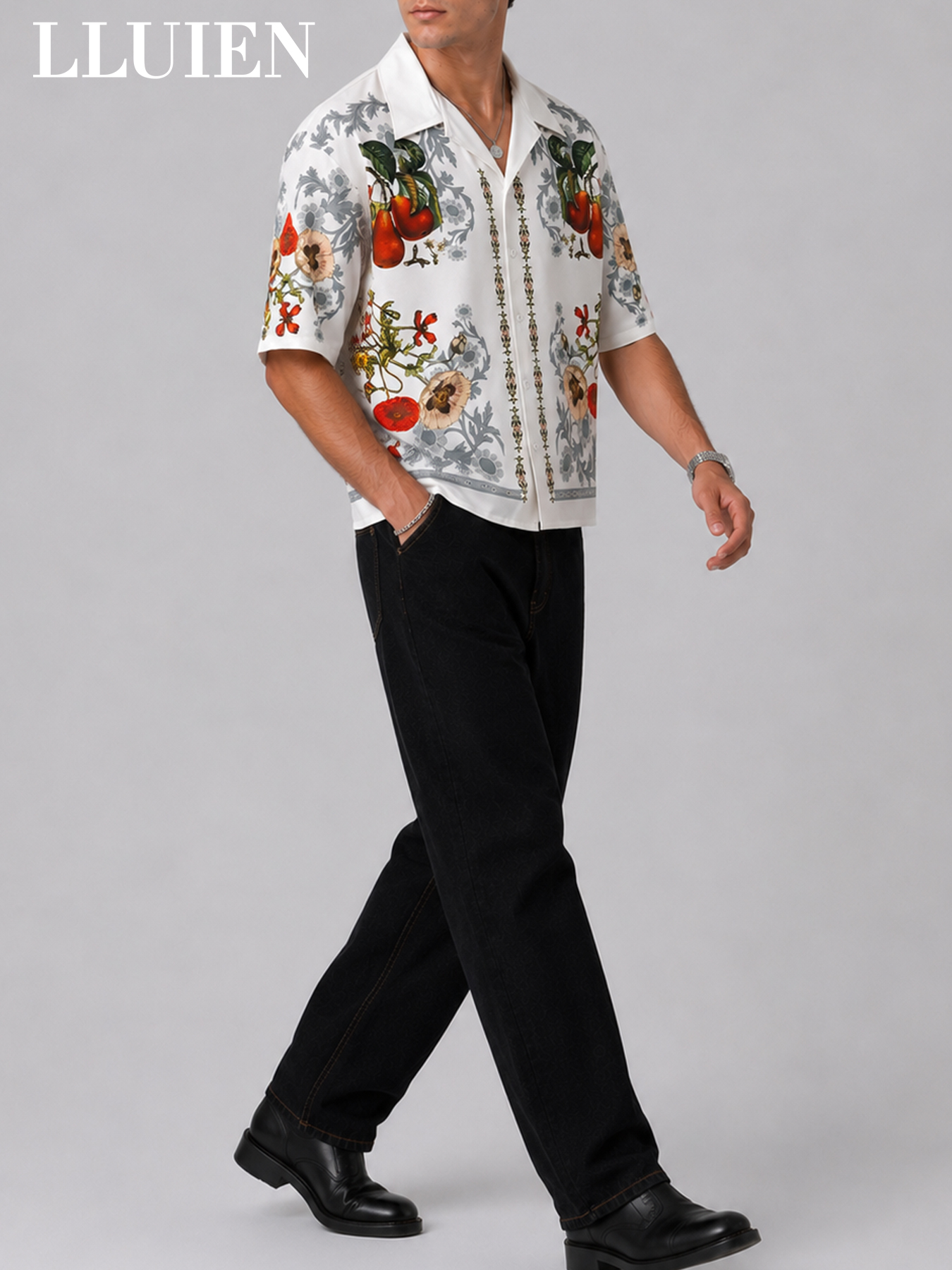 Camicia hawaiana da uomo LLUIE - Resort Shirt Floral recensione e prezzo