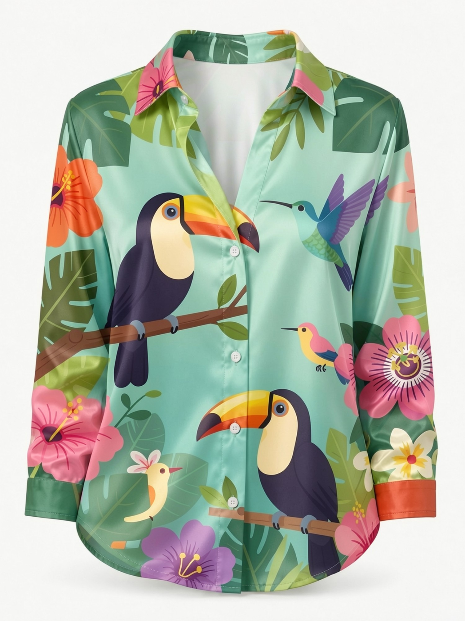 Camicia in Raso con Bottoni pe - Resort Shirt Floral recensione e prezzo