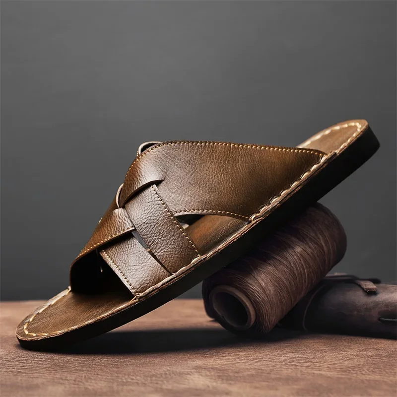 Sandali casual da uomo in vera - Flip Flop Leather Men recensione e prezzo