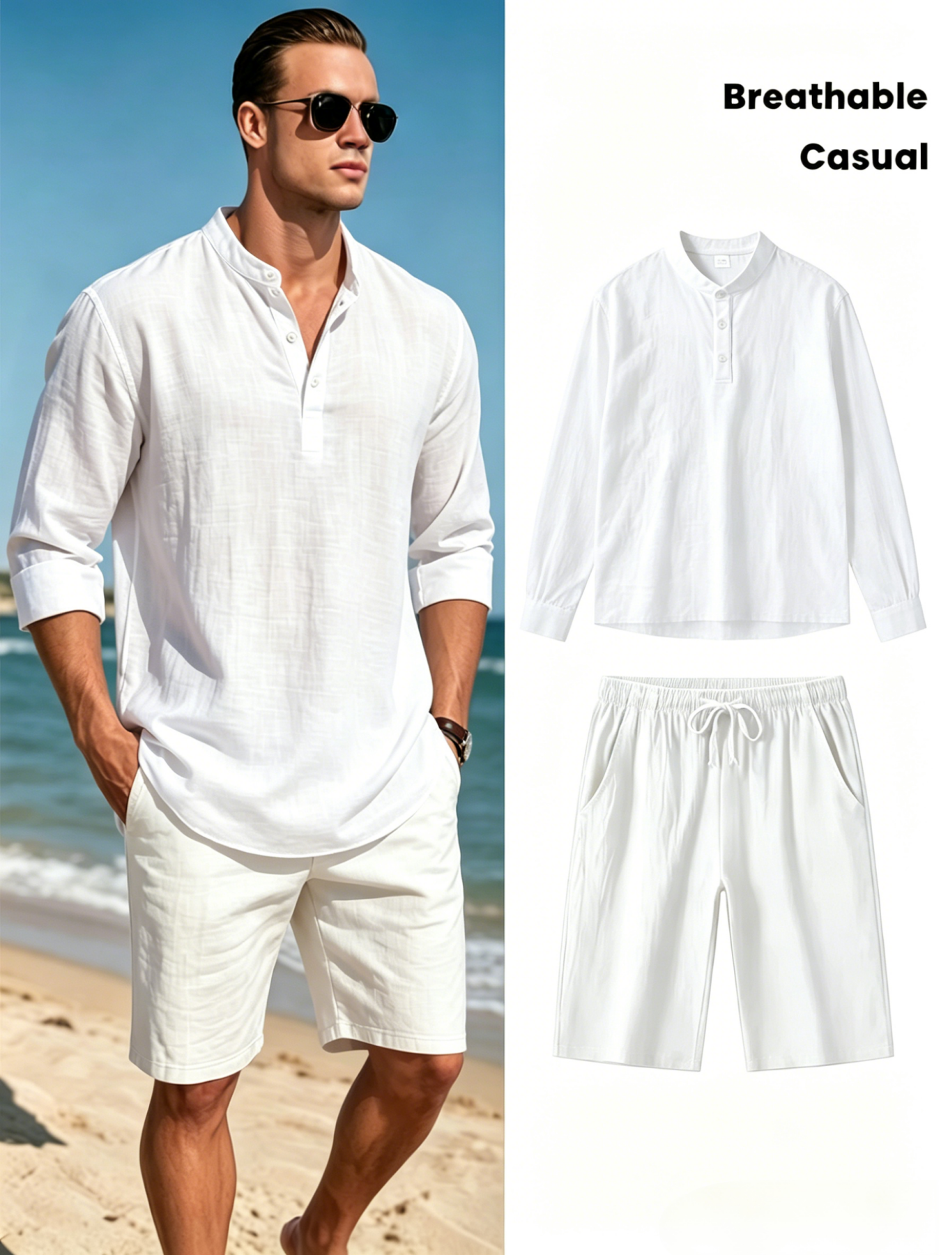Completo da uomo in cotone e l - Linen Shirt Breathable recensione e prezzo