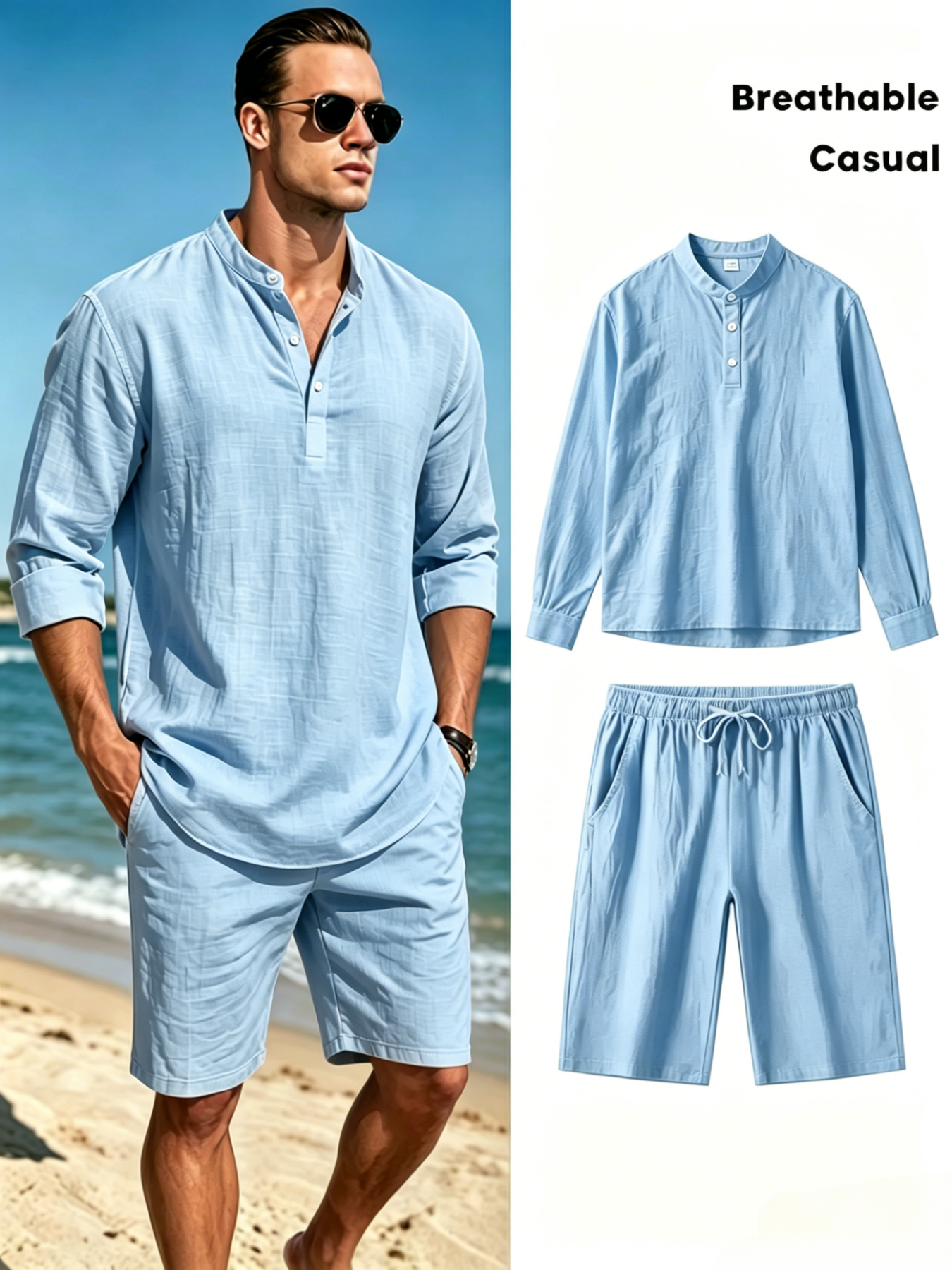 Completo da uomo in cotone e l - Linen Shirt Breathable recensione e prezzo