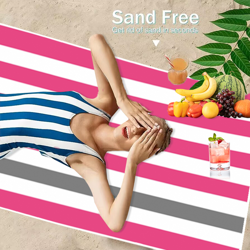 Telo Mare a Righe Vibranti Gra - Beach Towel Large recensione e prezzo