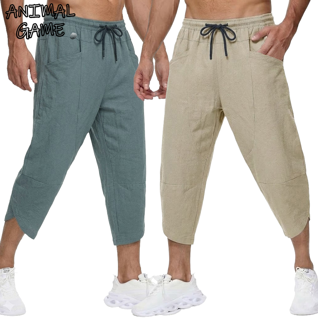 Pantaloni corti casual da uomo - Short Linen Drawstring recensione e prezzo