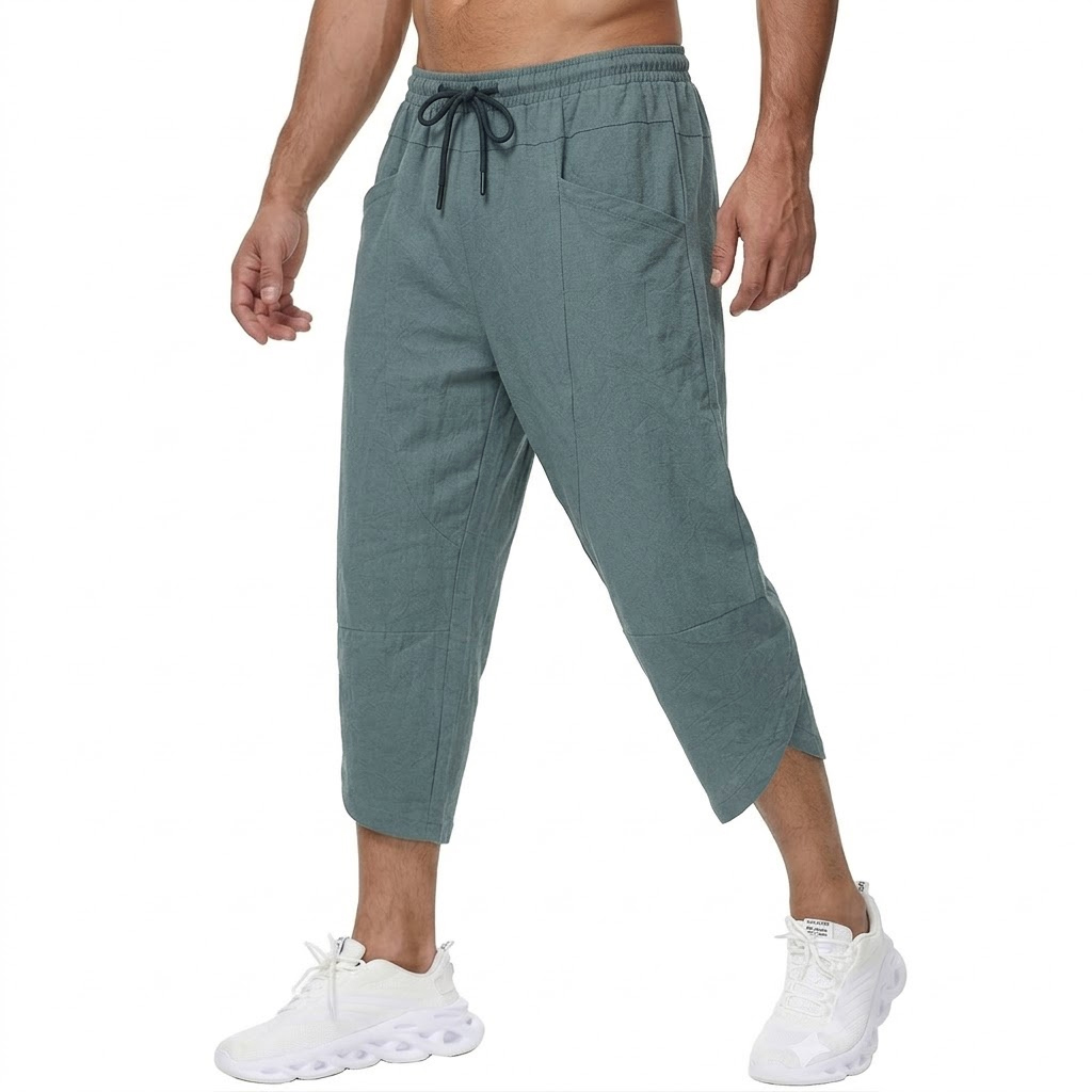 Pantaloni corti casual da uomo - Short Linen Drawstring recensione e prezzo
