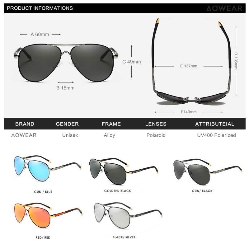 AOWEAR Occhiali da sole da avi - Sunglasses Aviator Polarized recensione e prezzo