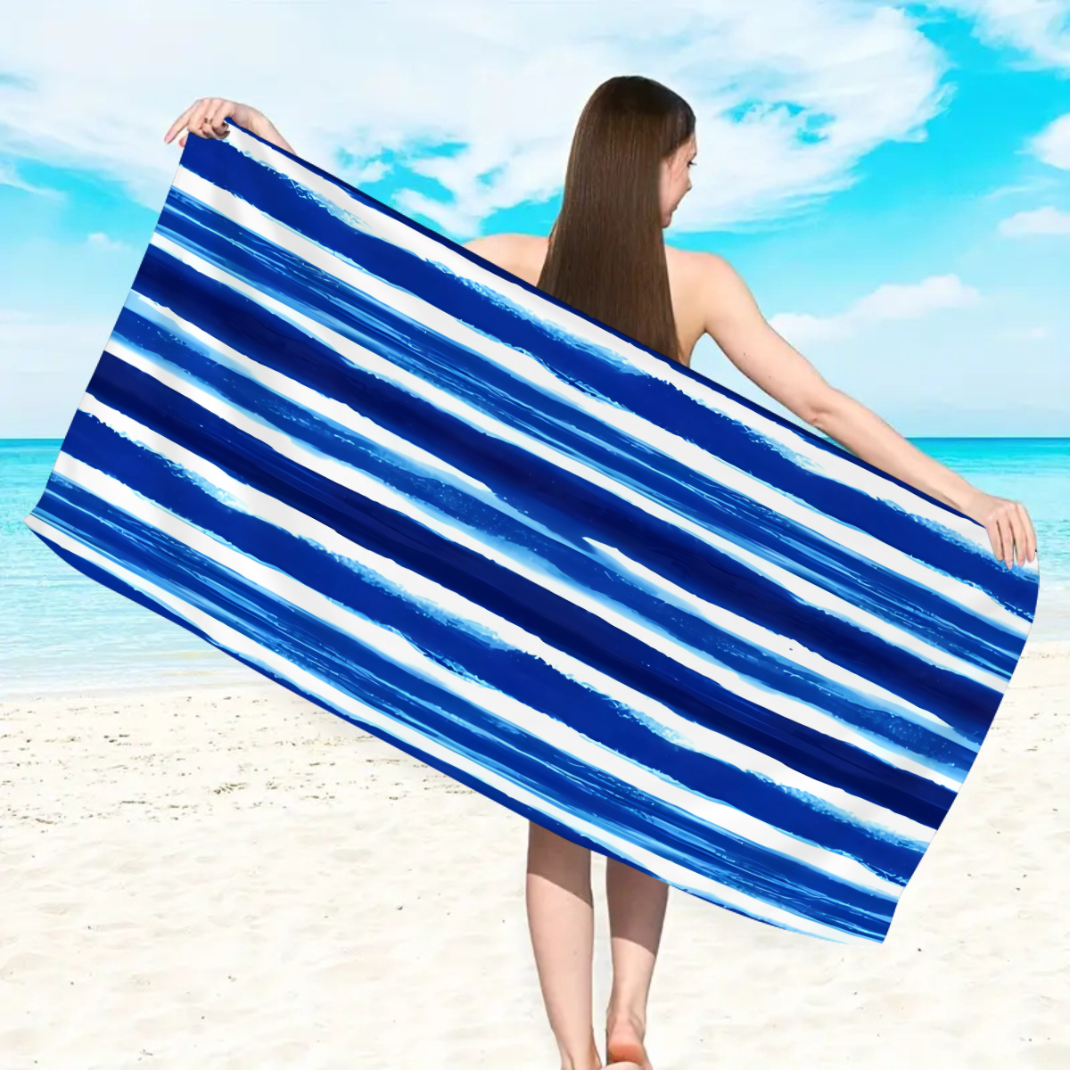 Telo mare grande a righe color - Beach Towel Large recensione e prezzo