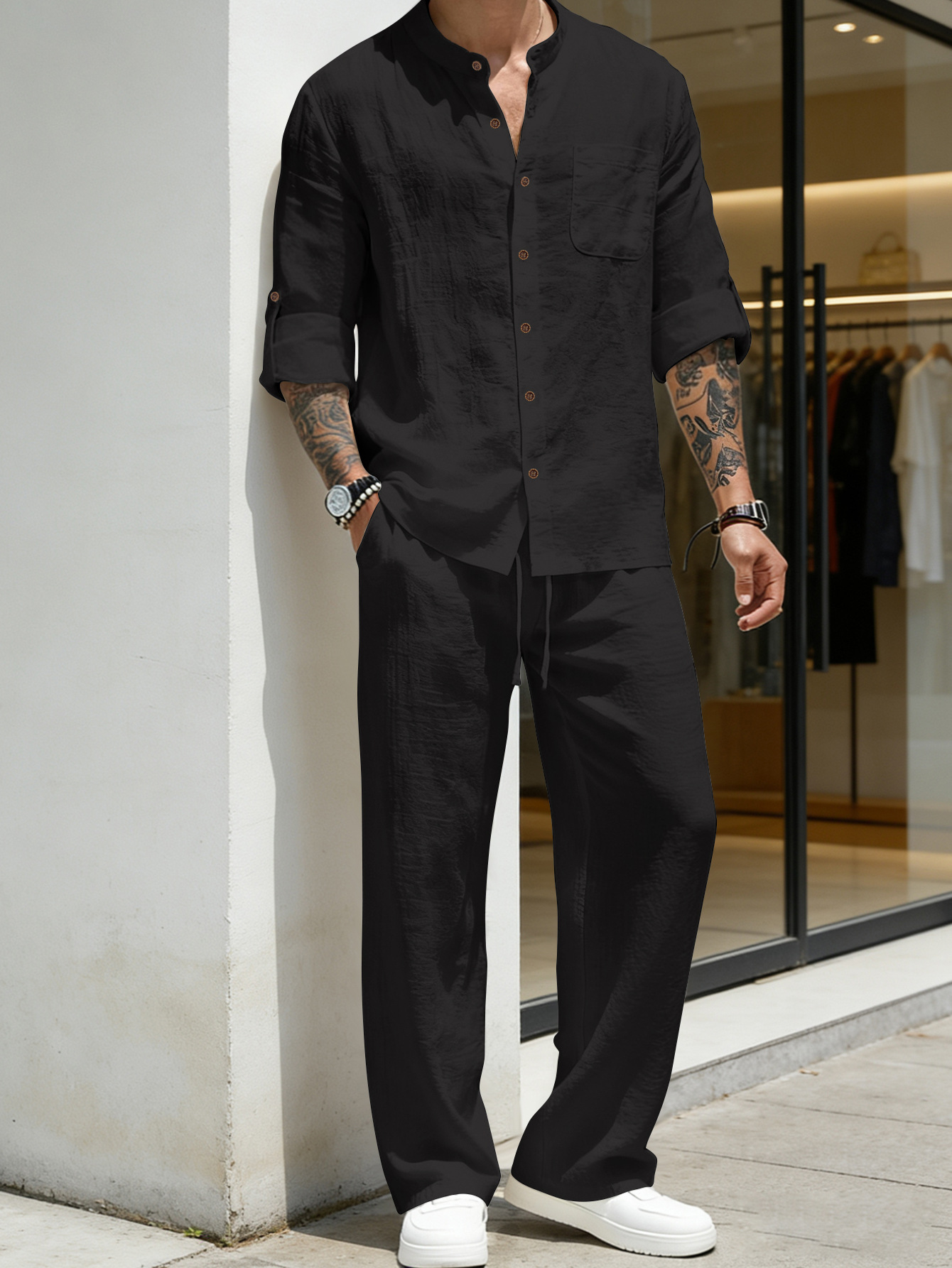 Completo da spiaggia con camic - Linen Shirt Breathable recensione e prezzo