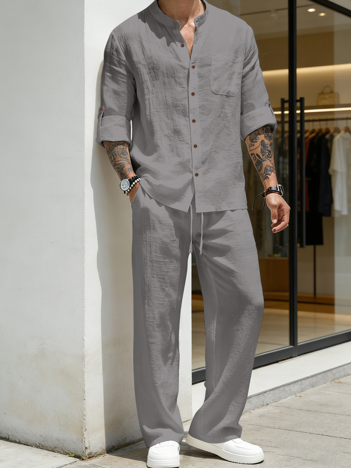 Completo da spiaggia con camic - Linen Shirt Breathable recensione e prezzo