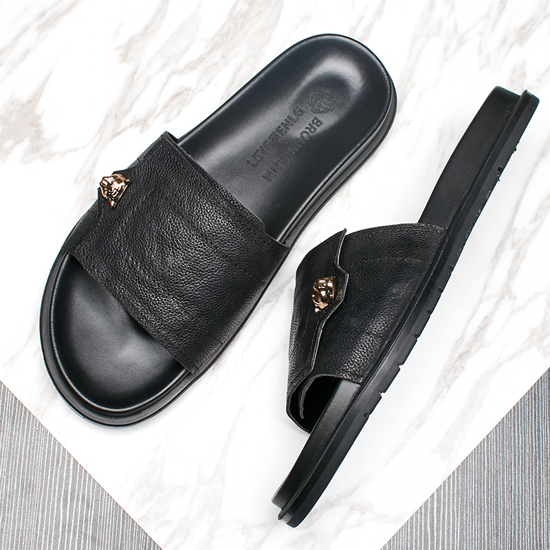 2025 Nuove pantofole in vera p - Flip Flop Leather Men recensione e prezzo